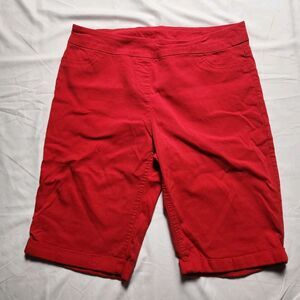 Soft Surroundings Red Bermuda Shorts Lightweight Casual